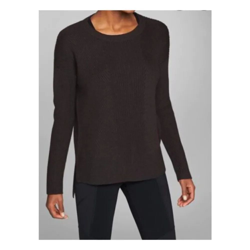 Athleta Pullover Merino Tunic Sweater Espresso Size Small Long Sleeve
